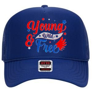 Young Wild And Free USA High Crown Mesh Back Trucker Hat