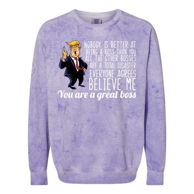 Your A Great Boss Donald Trump Colorblast Crewneck Sweatshirt