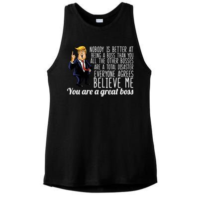 Your A Great Boss Donald Trump Ladies PosiCharge Tri-Blend Wicking Tank