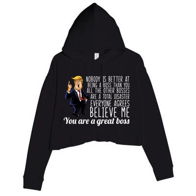 Your A Great Boss Donald Trump Crop Fleece Hoodie