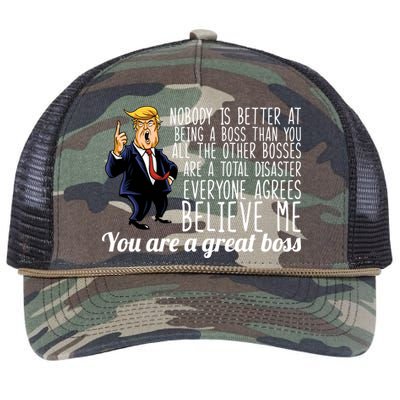 Your A Great Boss Donald Trump Retro Rope Trucker Hat Cap