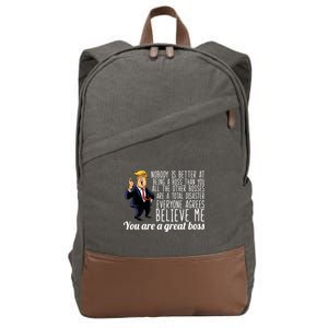 Your A Great Boss Donald Trump Cotton Canvas Backpack