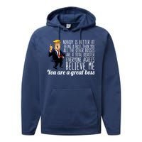 Your A Great Boss Donald Trump Performance Fleece Hoodie