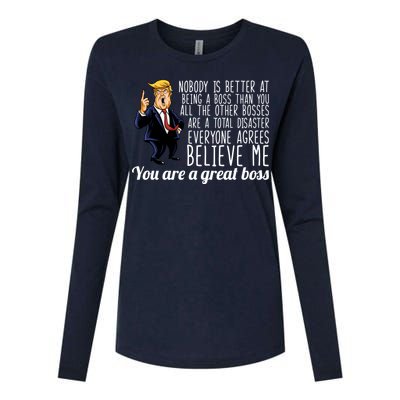 Your A Great Boss Donald Trump Womens Cotton Relaxed Long Sleeve T-Shirt