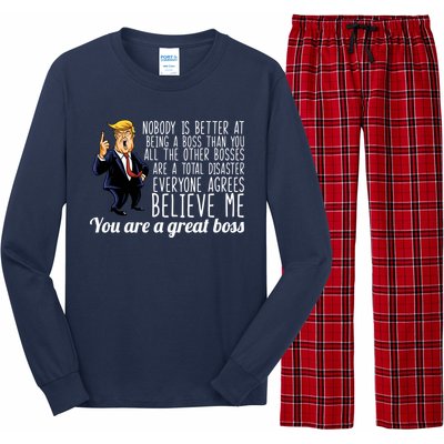 Your A Great Boss Donald Trump Long Sleeve Pajama Set