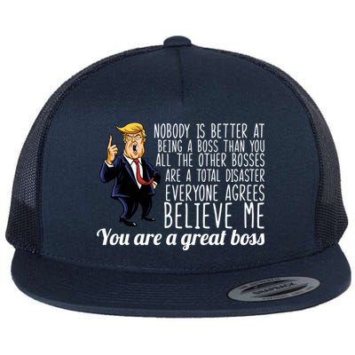 Your A Great Boss Donald Trump Flat Bill Trucker Hat