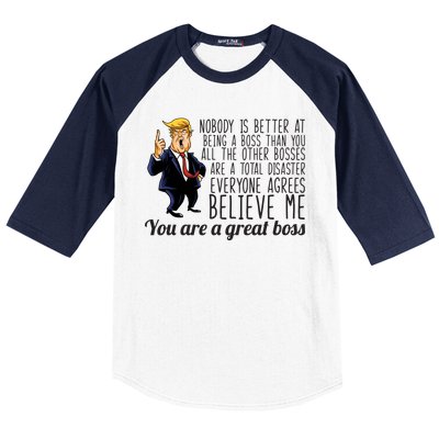 Your A Great Boss Donald Trump Baseball Sleeve Shirt