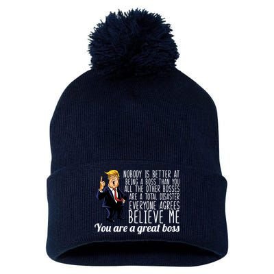 Your A Great Boss Donald Trump Pom Pom 12in Knit Beanie