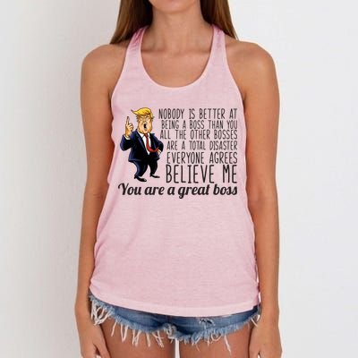 Your A Great Boss Donald Trump Women's Knotted Racerback Tank