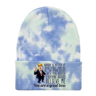 Your A Great Boss Donald Trump Tie Dye 12in Knit Beanie