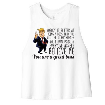 Your A Great Boss Donald Trump Women's Racerback Cropped Tank