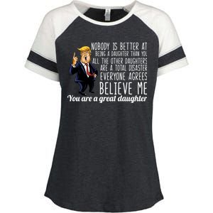 Your A Great Daughter Donald Trump Enza Ladies Jersey Colorblock Tee