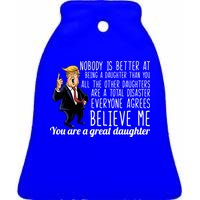 Your A Great Daughter Donald Trump Ceramic Bell Ornament