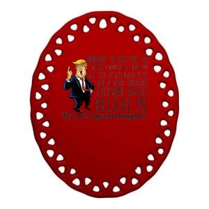 Your A Great Daughter Donald Trump Ceramic Oval Ornament