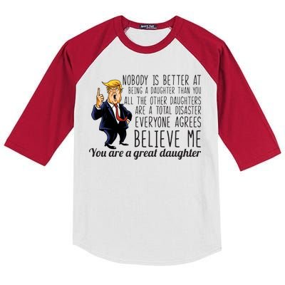 Your A Great Daughter Donald Trump Kids Colorblock Raglan Jersey