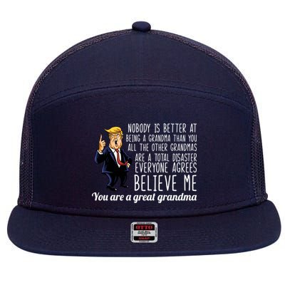Your A Great Grandma Donald Trump 7 Panel Mesh Trucker Snapback Hat