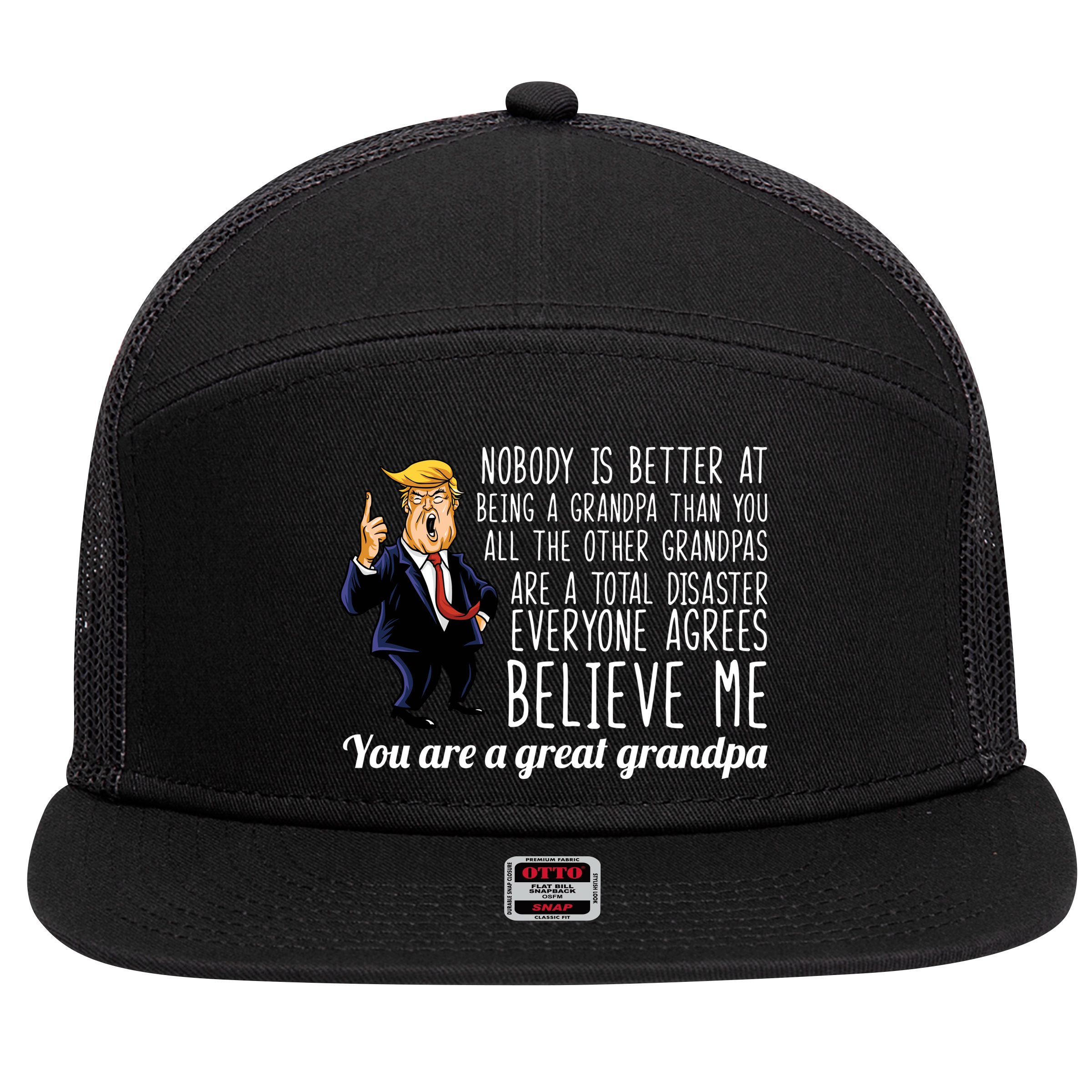 Your A Great Grandpa Donald Trump 7 Panel Mesh Trucker Snapback Hat