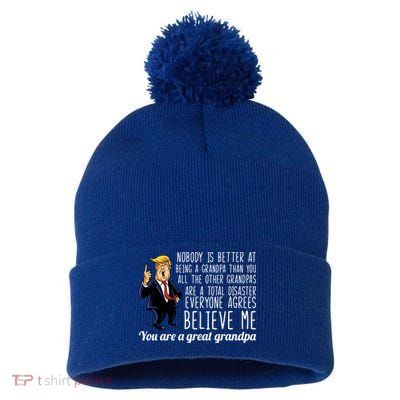 Your A Great Grandpa Donald Trump Pom Pom 12in Knit Beanie