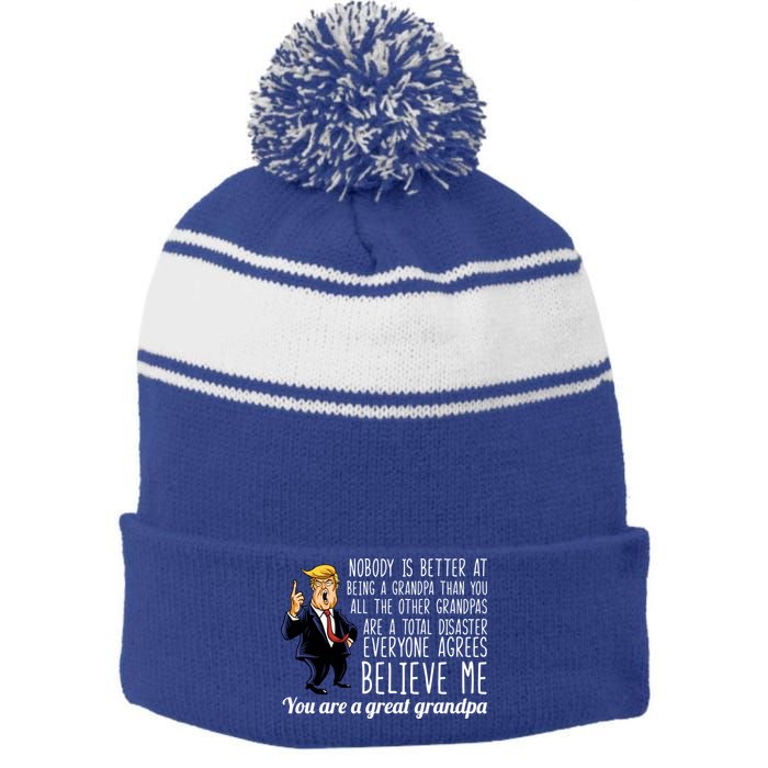 Your A Great Grandpa Donald Trump Stripe Pom Pom Beanie