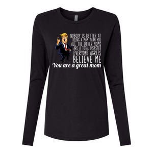 Your A Great Mom Donald Trump Womens Cotton Relaxed Long Sleeve T-Shirt