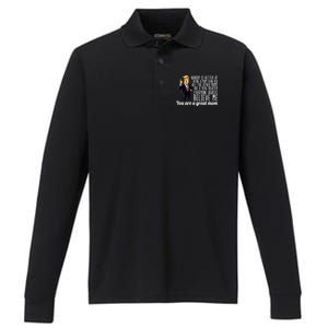 Your A Great Mom Donald Trump Performance Long Sleeve Polo