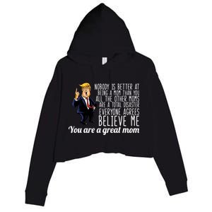 Your A Great Mom Donald Trump Crop Fleece Hoodie