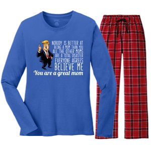 Your A Great Mom Donald Trump Women's Long Sleeve Flannel Pajama Set 