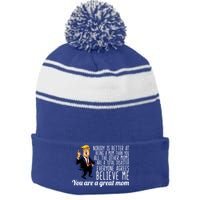 Your A Great Mom Donald Trump Stripe Pom Pom Beanie