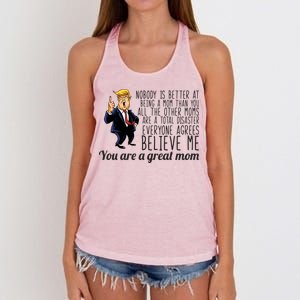 Your A Great Mom Donald Trump Women's Knotted Racerback Tank