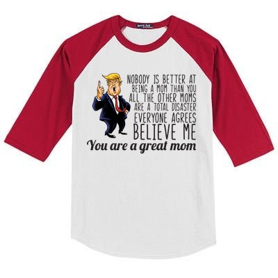 Your A Great Mom Donald Trump Kids Colorblock Raglan Jersey