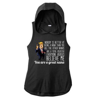 Your A Great Nana Donald Trump Ladies PosiCharge Tri-Blend Wicking Draft Hoodie Tank