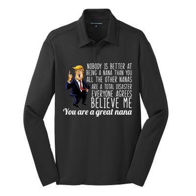 Your A Great Nana Donald Trump Silk Touch Performance Long Sleeve Polo