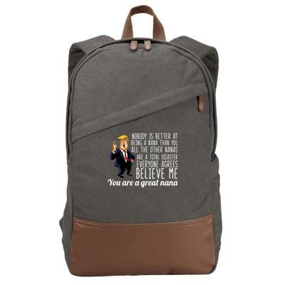 Your A Great Nana Donald Trump Cotton Canvas Backpack