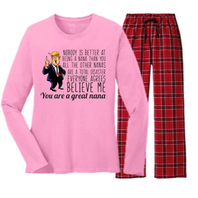 Your A Great Nana Donald Trump Women's Long Sleeve Flannel Pajama Set 