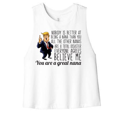 Your A Great Nana Donald Trump Women's Racerback Cropped Tank