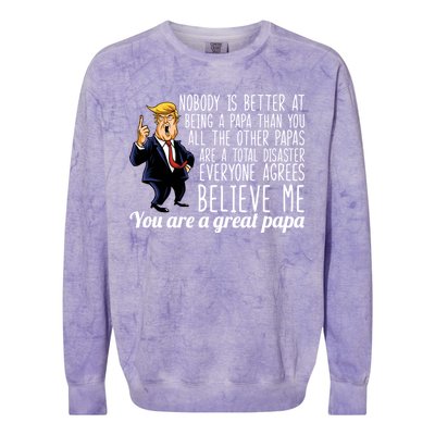 Your A Great Papa Donald Trump Colorblast Crewneck Sweatshirt