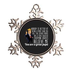 Your A Great Papa Donald Trump Metallic Star Ornament