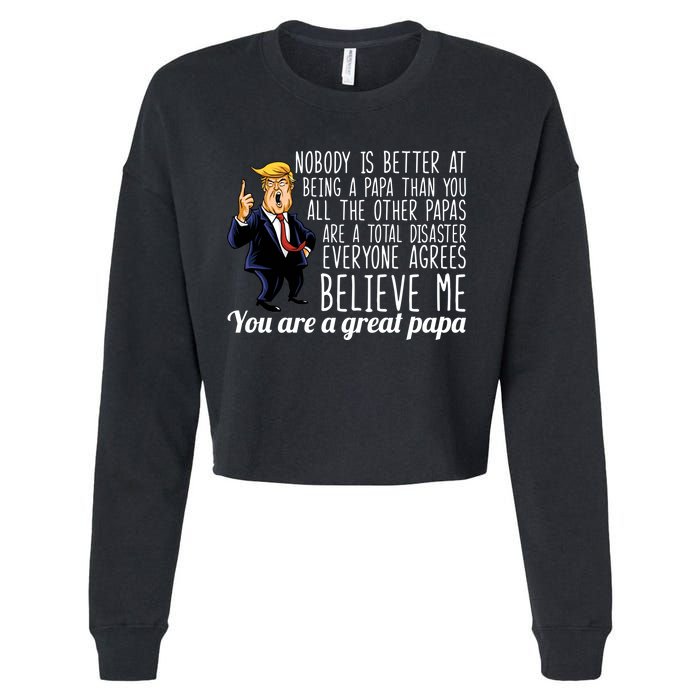 Your A Great Papa Donald Trump Cropped Pullover Crew