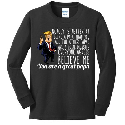 Your A Great Papa Donald Trump Kids Long Sleeve Shirt