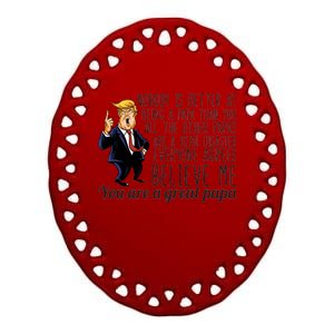 Your A Great Papa Donald Trump Ceramic Oval Ornament