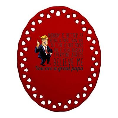 Your A Great Papa Donald Trump Ceramic Oval Ornament