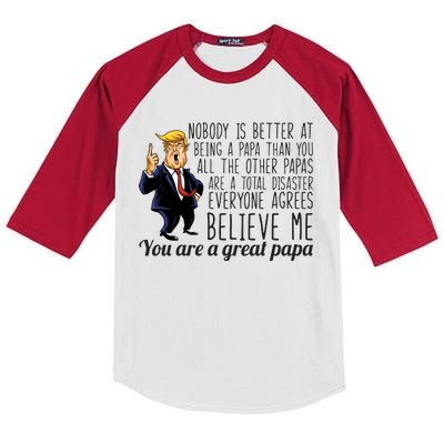 Your A Great Papa Donald Trump Kids Colorblock Raglan Jersey