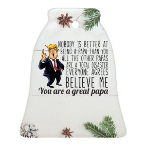 Your A Great Papa Donald Trump Ceramic Bell Ornament