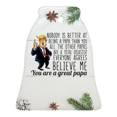 Your A Great Papa Donald Trump Ceramic Bell Ornament