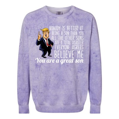 Your A Great Son Donald Trump Colorblast Crewneck Sweatshirt