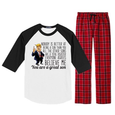 Your A Great Son Donald Trump Raglan Sleeve Pajama Set