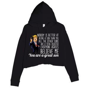 Your A Great Son Donald Trump Crop Fleece Hoodie