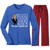 Your A Great Son Donald Trump Women's Long Sleeve Flannel Pajama Set 