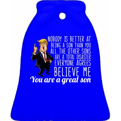 Your A Great Son Donald Trump Ceramic Bell Ornament