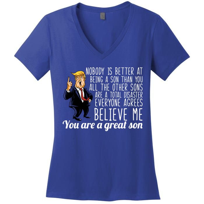 Your A Great Son Donald Trump Women's V-Neck T-Shirt